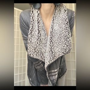 Cozy Grey Plaid Sherpa Jacket from Thread & Supply